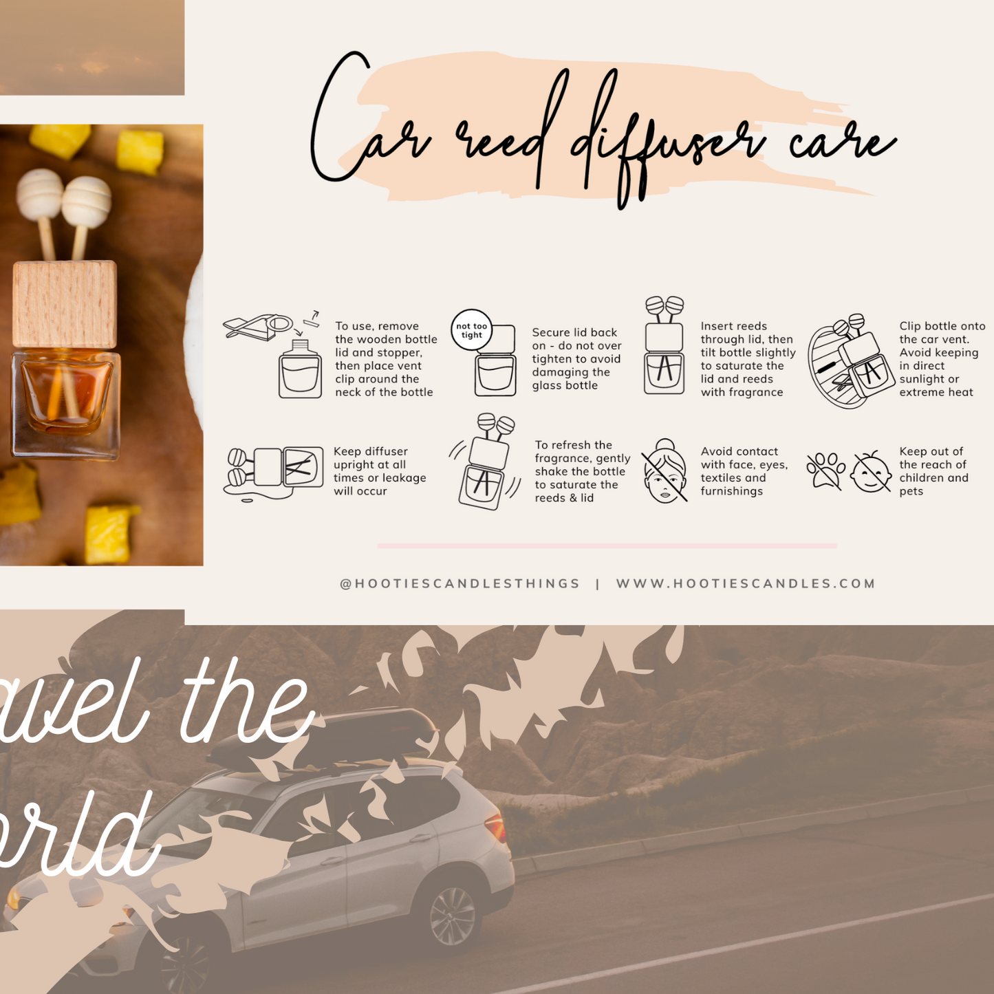 Beach Linen Car Diffuser - Car Vent Clip