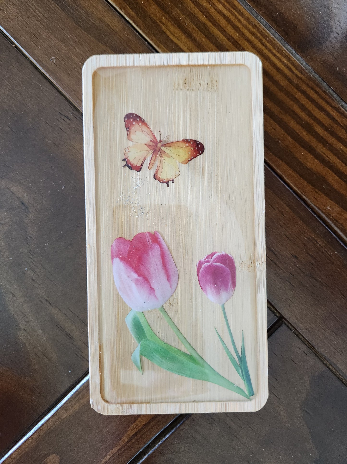 Bamboo Wood Floral Tray