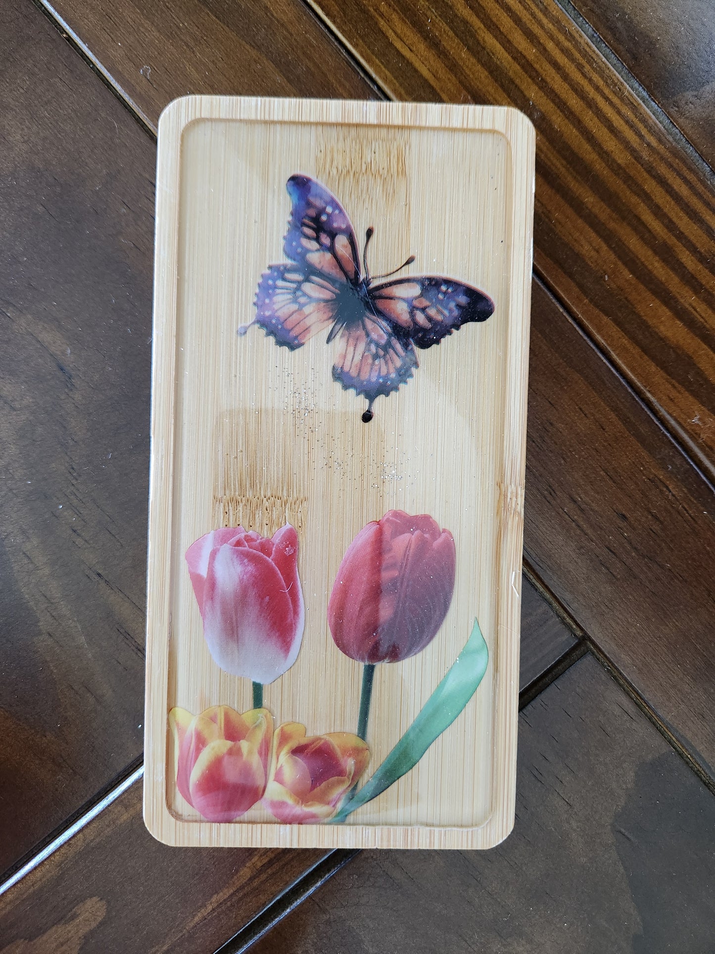 Bamboo Wood Floral Tray