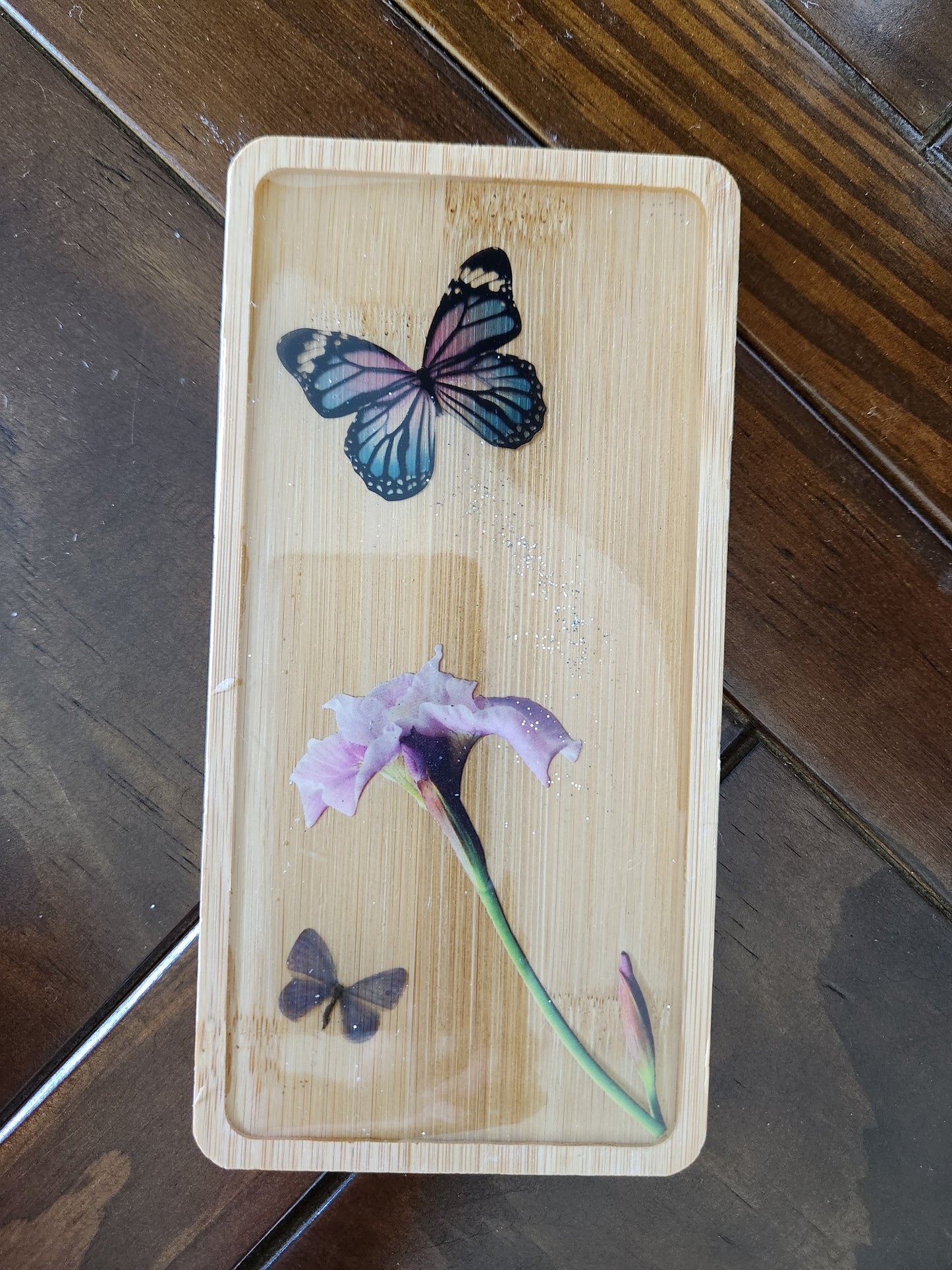 Bamboo Wood Floral Tray